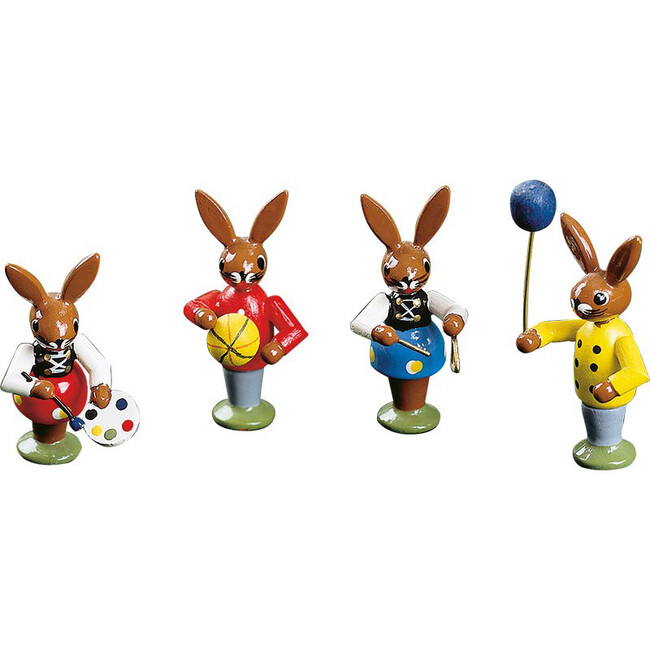 Bunny Children Playing, Set of 4