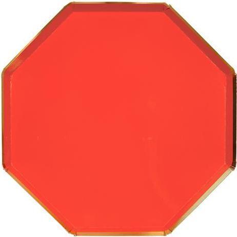 Set of 8 Dinner Plates, Red - Tableware - 1