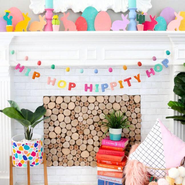 Hip Hop Hippity Hop Easter Felt Garland - Garlands - 2