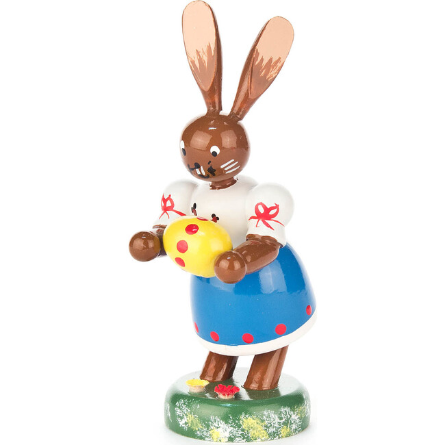 Easter Figure, Bunny Lady with Easter Egg