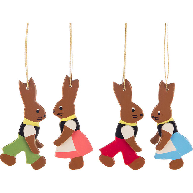 Set of 4 Easter Ornament, Rabbits