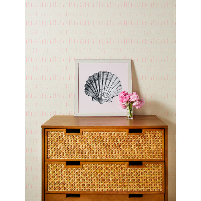 Nathan Turner Stitch Grasscloth Wallpaper, Pink - Wallpaper - 2