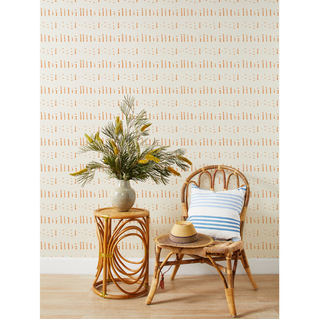 Nathan Turner Stitch Grasscloth Wallpaper, Terracotta - Wallpaper - 2