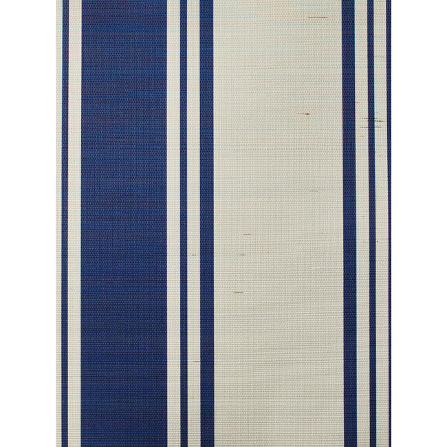 Nathan Turner Yorkshire Stripe Grasscloth Wallpaper, Navy