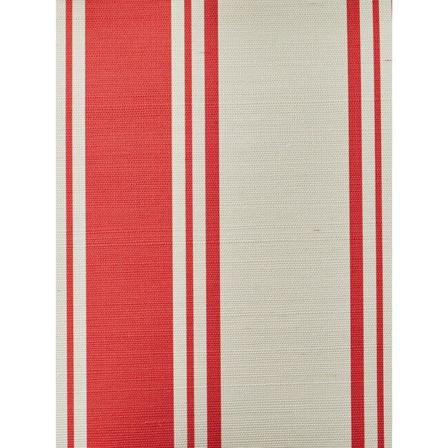 Nathan Turner Yorkshire Stripe Grasscloth Wallpaper, Red
