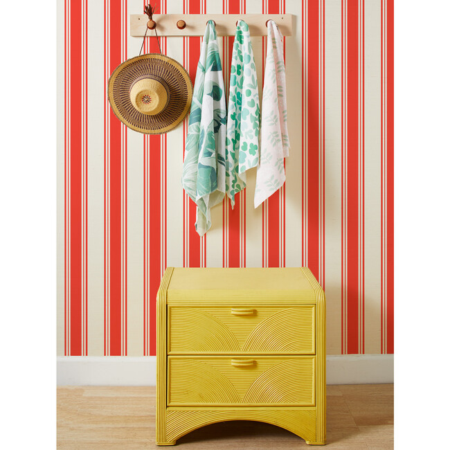 Nathan Turner Yorkshire Stripe Grasscloth Wallpaper, Red - Wallpaper - 2