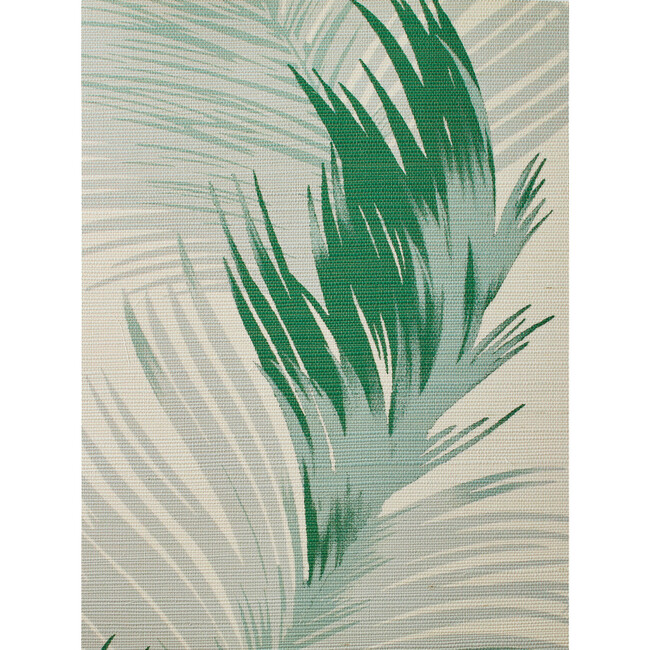 Nathan Turner Belafonte Palm Grasscloth Wallpaper, Sage Green