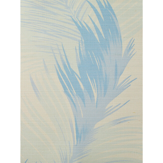 Nathan Turner Belafonte Palm Grasscloth Wallpaper, Blue
