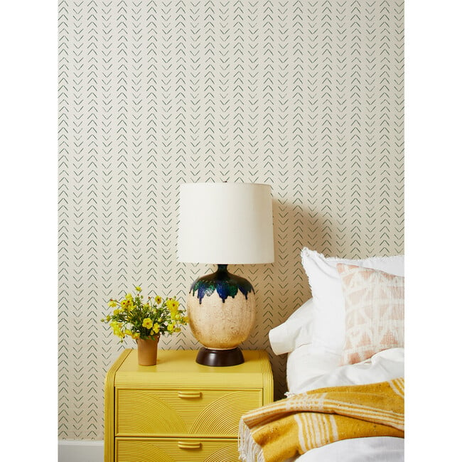 Nathan Turner Arrows Grasscloth Wallpaper, Green - Wallpaper - 2