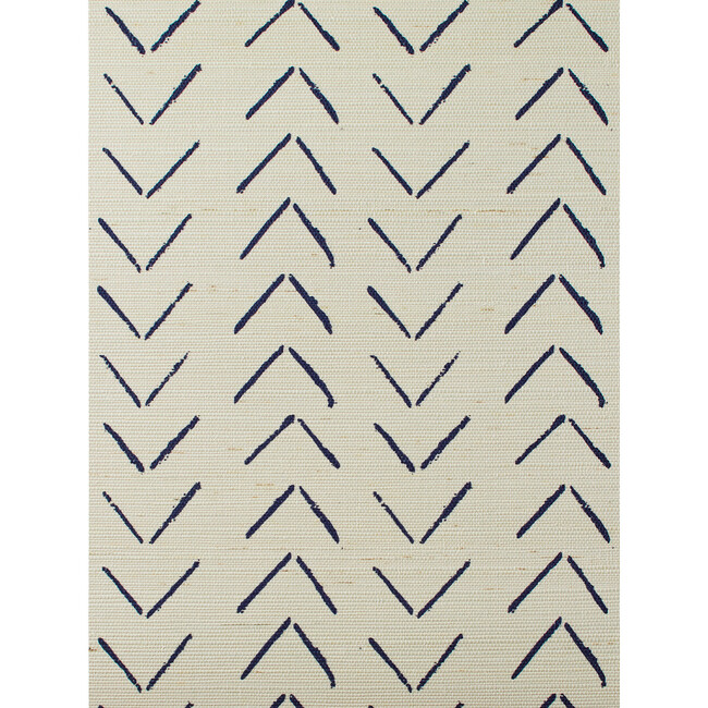 Nathan Turner Arrows Grasscloth Wallpaper, Navy