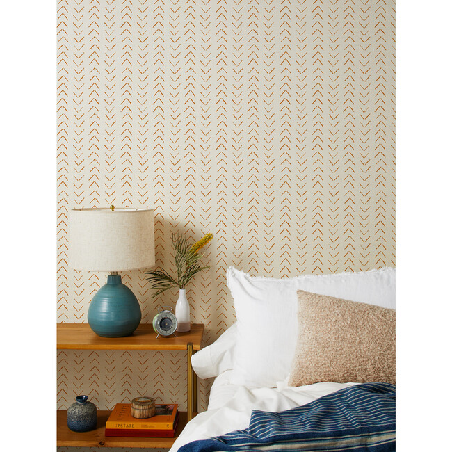 Nathan Turner Arrows Grasscloth Wallpaper, Terracotta - Wallpaper - 2