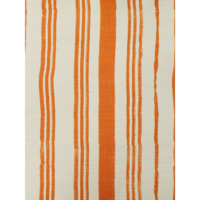 Nathan Turner Painted Stripes Grasscloth Wallpaper, Terracotta