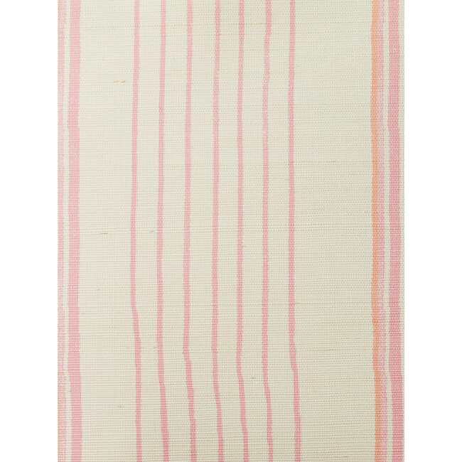 Nathan Turner Two-Tone Stripe Grasscloth Wallpaper, Creamsicle
