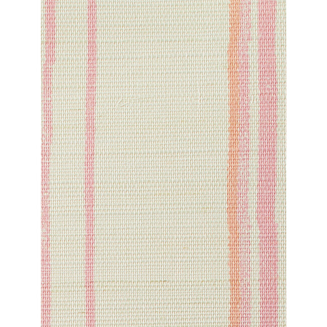 Nathan Turner Two-Tone Stripe Grasscloth Wallpaper, Creamsicle - Wallpaper - 3