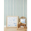 Nathan Turner Two-Tone Stripe Grasscloth Wallpaper, Sea Green/Blue - Wallpaper - 2