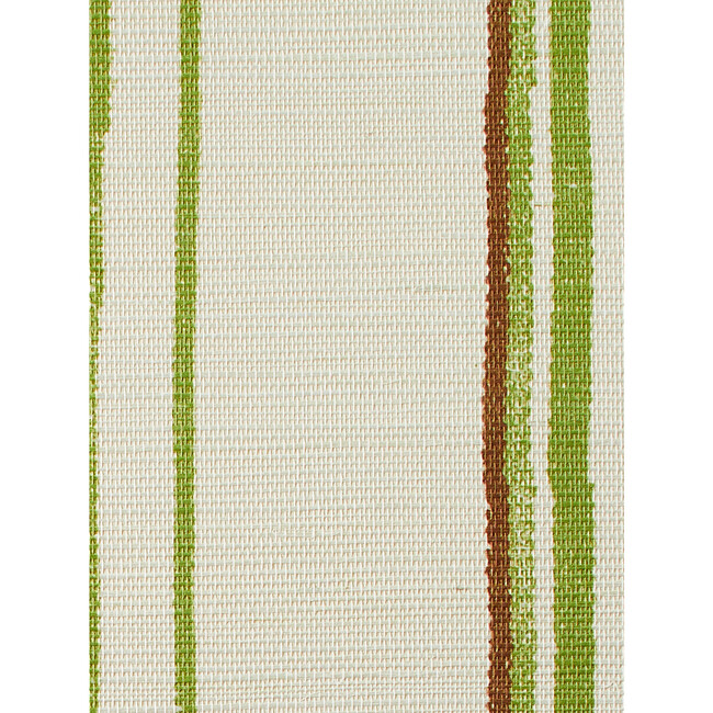 Nathan Turner Two-Tone Stripe Grasscloth Wallpaper, Rust/Moss - Wallpaper - 3