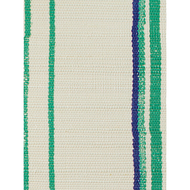 Nathan Turner Two-Tone Stripe Grasscloth Wallpaper, Green/Blue - Wallpaper - 3