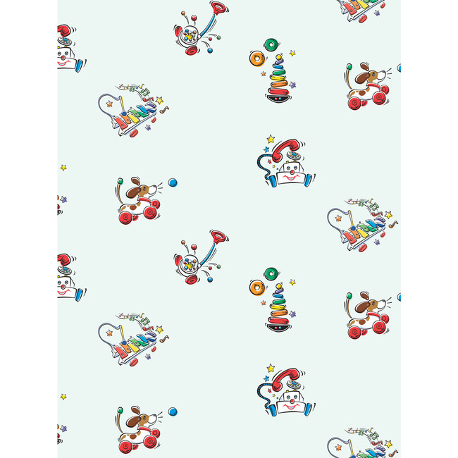 Fisher Price Vintage Animated Toys Removable Wallpaper, Sky