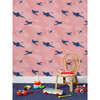 Fisher Price Vintage Toy Airplane Traditional Wallpaper, Navy Sunset - Wallpaper - 2