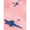 Fisher Price Vintage Toy Airplane Traditional Wallpaper, Navy Sunset - Wallpaper - 3