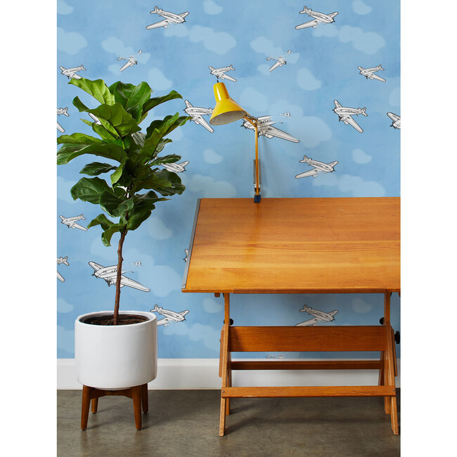 Fisher Price Vintage Toy Airplane Removable Wallpaper, White - Wallpaper - 2