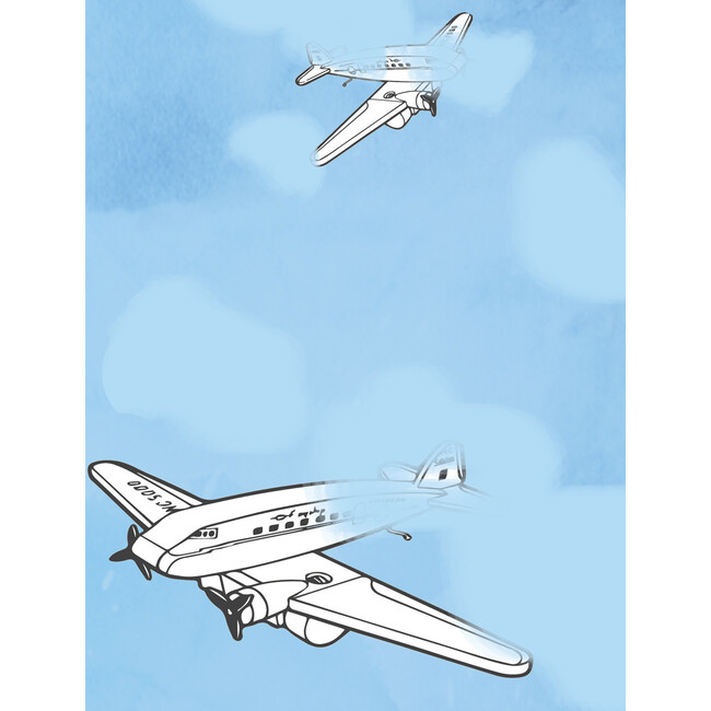 Fisher Price Vintage Toy Airplane Removable Wallpaper, White - Wallpaper - 3