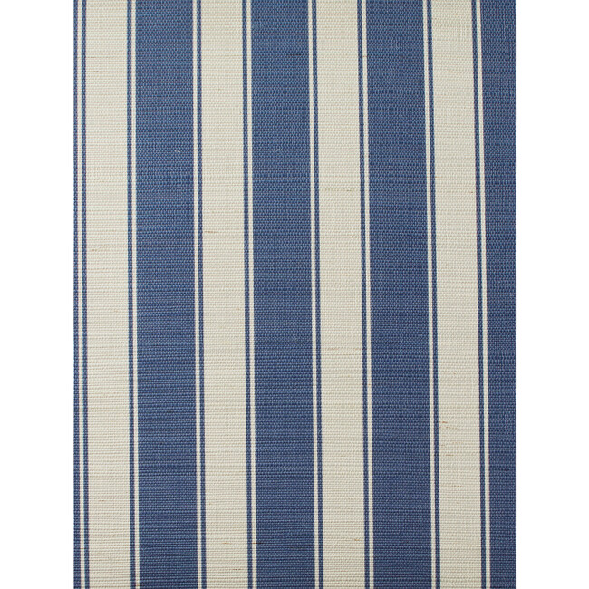 Ojai Stripe Grasscloth Wallpaper, Navy