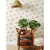 Foliage Lions Grasscloth Wallpaper, White - Wallpaper - 2