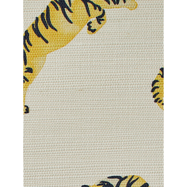 Tigers Grasscloth Wallpaper, White - Wallpaper - 3