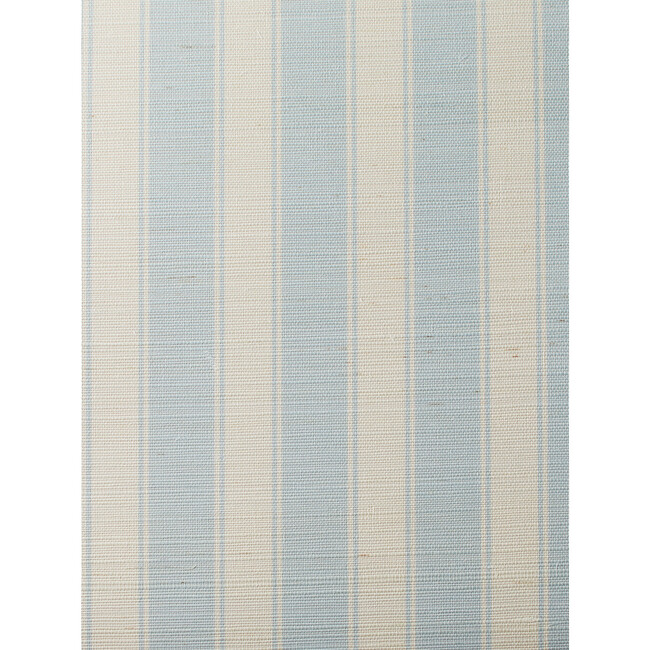 Ojai Stripe Grasscloth Wallpaper, Baby Blue