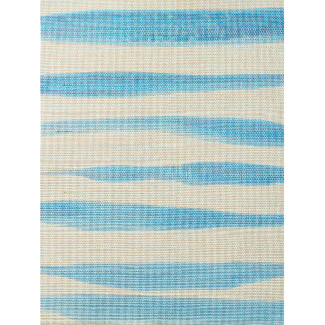 Watercolor Weave Large Grasscloth Wallpaper, Light Blue