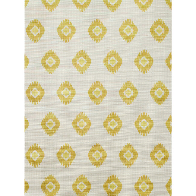 Tangier Medallion Grasscloth Wallpaper, Yellow
