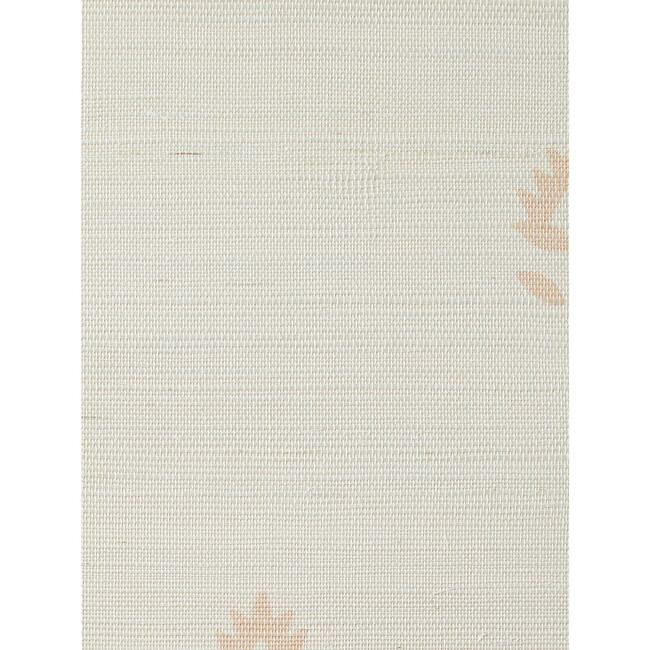 Block Print Grasscloth Wallpaper, Pink/White - Wallpaper - 3