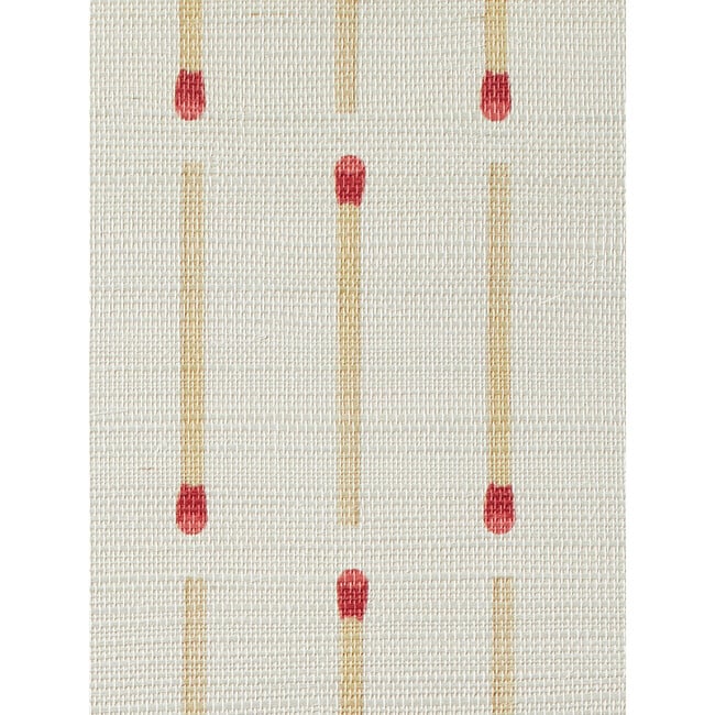 Matchstick Grasscloth Wallpaper, Red/White - Wallpaper - 3