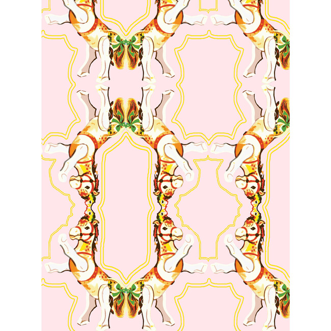 Fisher Price Circus Horse Arc Traditional Wallpaper, Pink - Wallpaper - 3