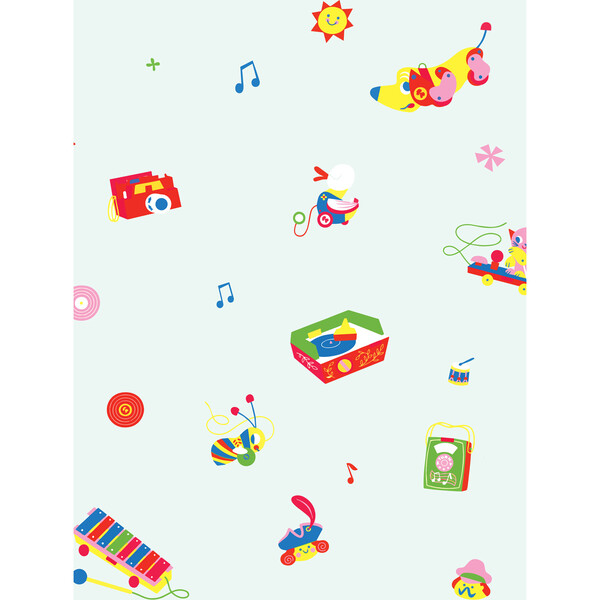 Fisher Price Toy Toss Spaced Removable Wallpaper, Sky - WallShoppe ...