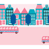 Fisher Price Bus Route Traditional Wallpaper, Pink - Wallpaper - 1 - thumbnail