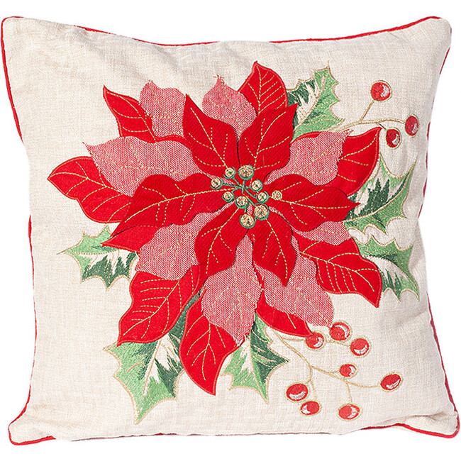 Poinsettia Pillow Cover - Decorative Pillows - 1 - zoom
