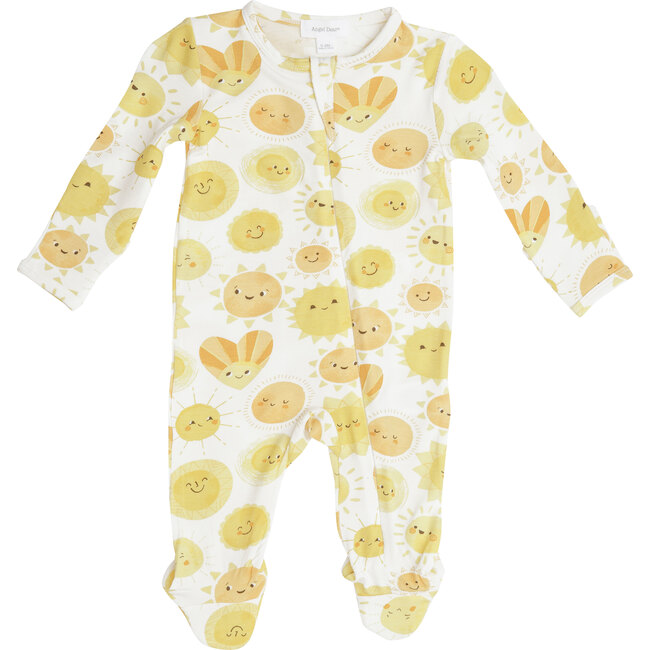 Sunshine Zipper Footie, Yellow - Onesies - 1