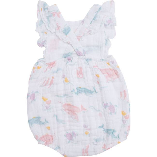 Pretty Ocean Sunsuit, Pink - Rompers - 2