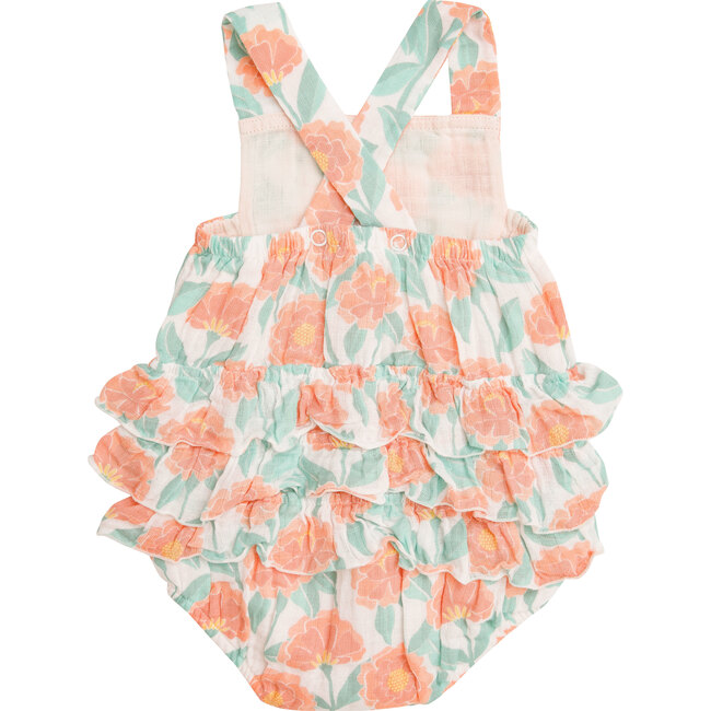Marigold Garden Ruffle Sunsuit, Orange Multi