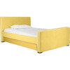 Dorma High Headboard Trundle Bed, Yellow Microfiber & Walnut Frame - Beds - 2 - thumbnail
