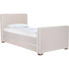 Dorma High Headboard Trundle Bed, Oatmeal Wool & Walnut Frame - Beds - 1 - thumbnail