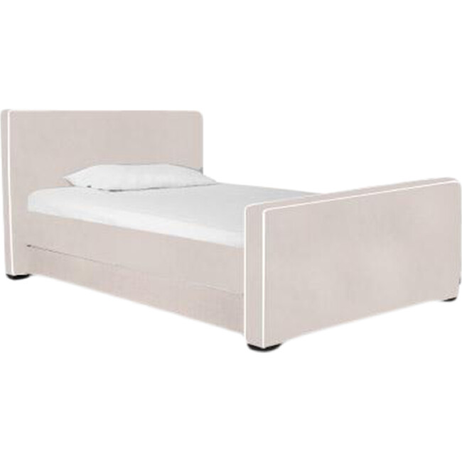 Dorma High Headboard Trundle Bed, Oatmeal Wool & Walnut Frame - Beds - 2