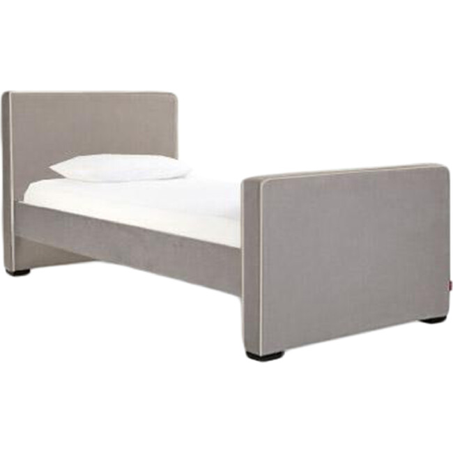 Dorma High Headboard Bed, Smoke Linen & Walnut Frame - Beds - 1