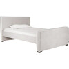 Dorma High Headboard Bed, Stone Microsuede & Walnut Frame - Beds - 2