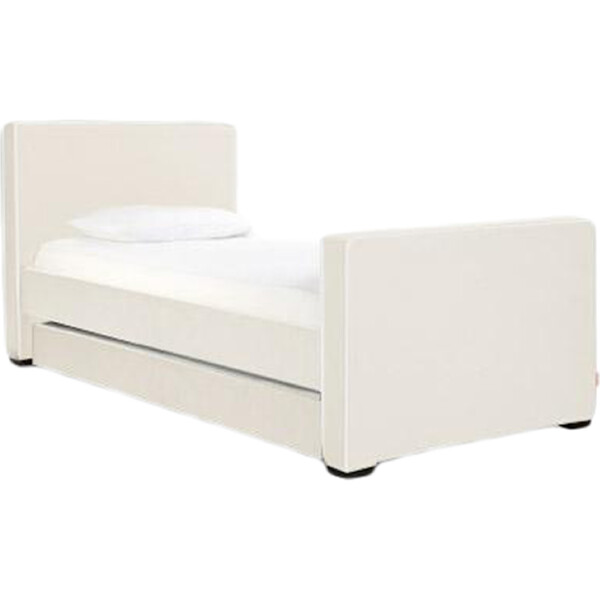 Dorma High Headboard Trundle Bed, Beach Linen & Walnut Frame Monte