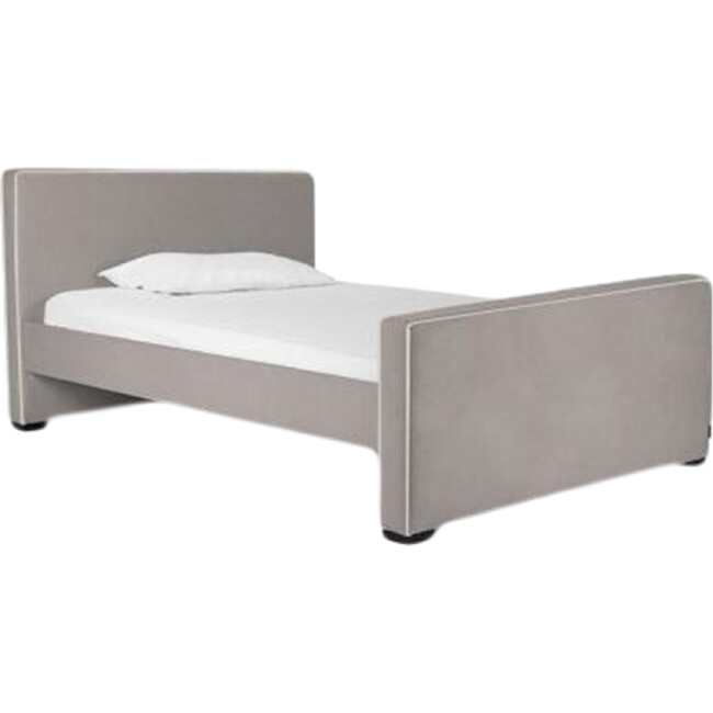 Dorma High Headboard Bed, Smoke Linen & Walnut Frame - Beds - 2