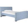 Dorma High Headboard Bed, Light Blue Microfiber & Walnut Frame - Beds - 2