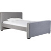 Dorma High Headboard Bed, Heather Grey Microfiber & Walnut Frame - Beds - 2